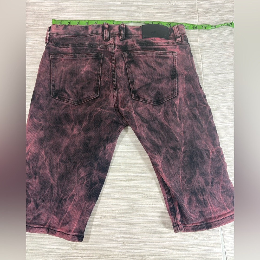 XXX RUDE 30 ✨ Mens skinny Acid Wash Shorts with pockets great condition - Picture 3 of 3